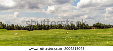 golf course golf ball on green grass