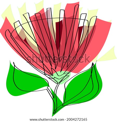 One line art flower design