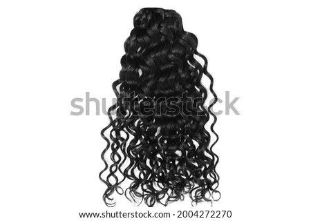 Hairstyle black hair wig with white background picture