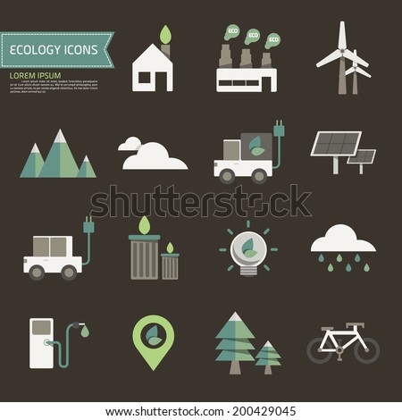 ecology icons vector