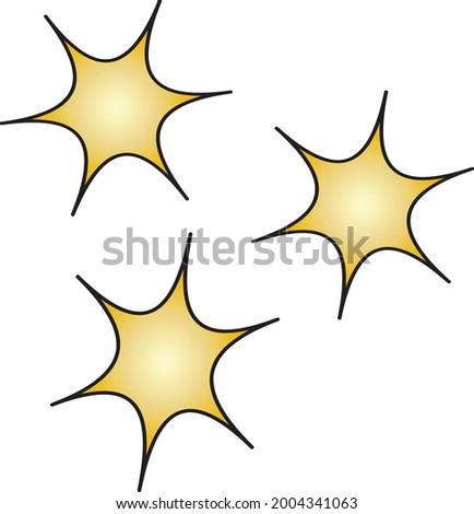 vector element yellow stars with a black outline