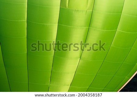 close up of green hot air balloon
