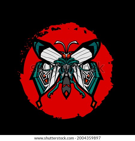 butterfly warrior. vector illustration for sign, symbol, logo, icon, background