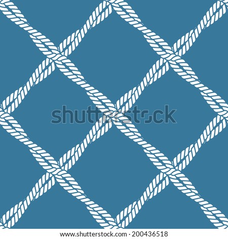 Seamless nautical rope knot pattern Royalty-Free Stock Photo #200436518