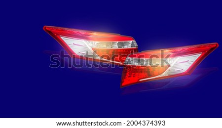 Car taillight, led light system technology isolated on white background.