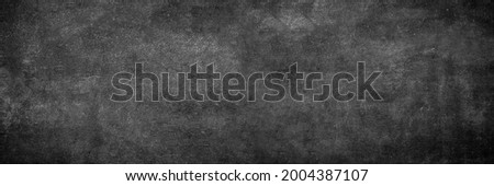 Blank wide screen Real chalkboard background texture in college concept for back to school classroom wallpaper for black friday white chalk text draw food. Empty grunge bacground wall blackboard pale.