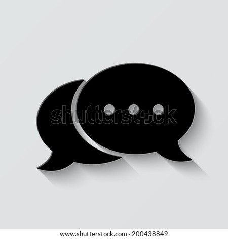 speech bubble icon - vector illustration with shadow on light background
