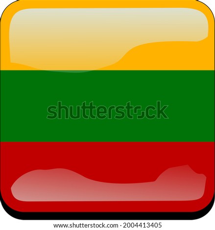 Country Flag Button For The Republic Of Lithuania With Iso-3166-1 Naming Convention
