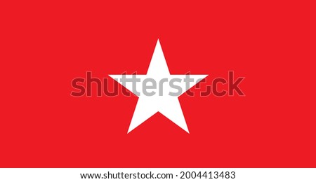 Flag Of The International Anti-Fascism Movement. Red Flag With White Star, A Symbol Of Anti-Fascism