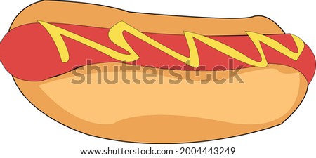 hot dog food flat design