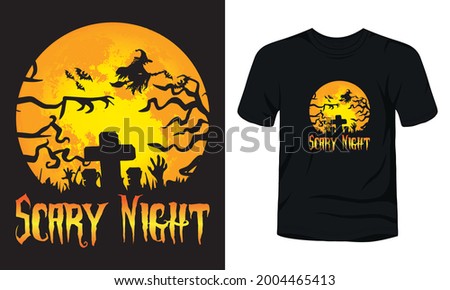 "Scary Night" Halloween t-shirt design.