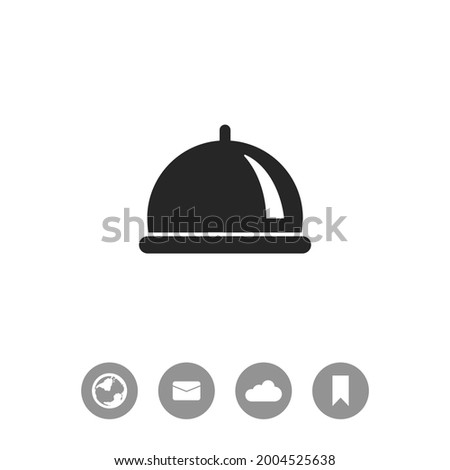 Food platter serving vector icon.
