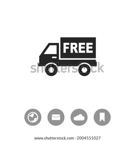 Truck vector icon. Free shipping icon.  Classic flat style. Quality design element.