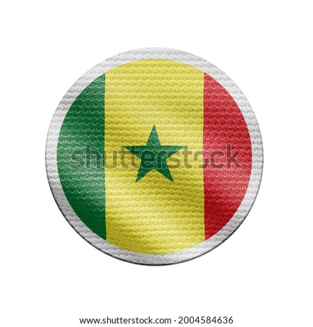 Senegal flag isolated on white with clipping path. Senegal flag frame with empty space for your text. National symbols of Senegal.