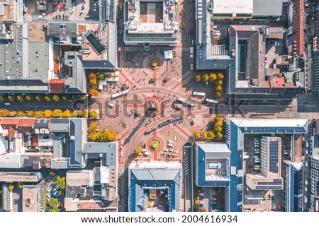 Summer cityscape of Darmstadt, Germany Royalty-Free Stock Photo #2004616934