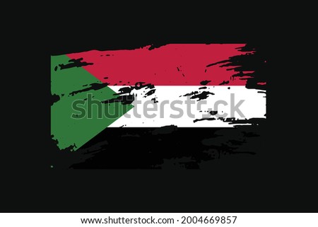 Grunge Style Flag of the Sudan. It will be used t-shirt graphics, print, poster and Background.