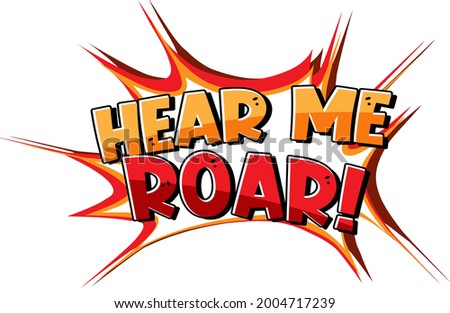 Hear Me Roar Font Banner on white background illustration