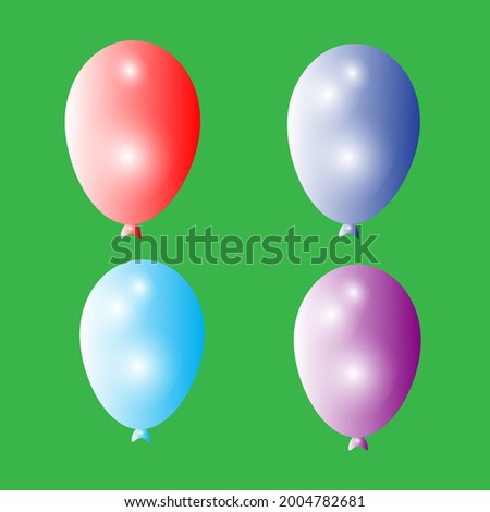 Illustration vector image of full color balloon with green background suitable for birthday design