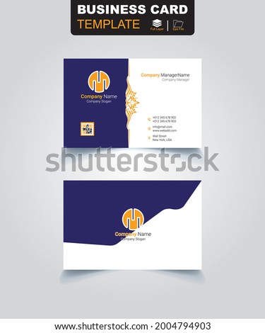 Creative Business Card Vector Template. Flat Design Vector Illustration. Stationery Design