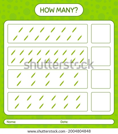 How many counting game with petai. worksheet for preschool kids, kids activity sheet, printable worksheet