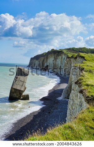 cliff with its blockhouse in the sea Royalty-Free Stock Photo #2004843626
