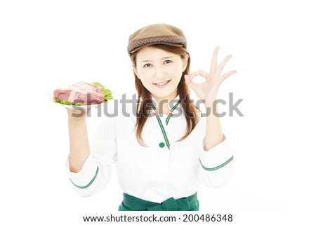 Smiling young waitress