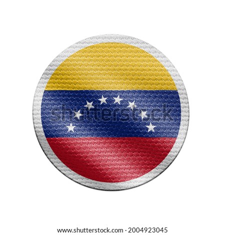 Venezuela flag isolated on white with clipping path. Venezuela flag frame with empty space for your text. National symbols of Venezuela.