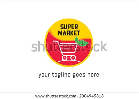 shopping cart supermarket logo design
