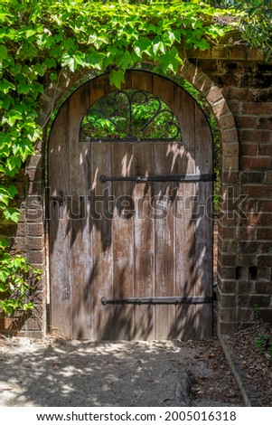 Outdoor doorway, Sandhills Horticultural Gardens, Pinehurst, North Carolina Royalty-Free Stock Photo #2005016318