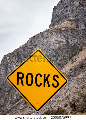 Stating the obvious, rocks alongside the road near Wenatchee, Washington Royalty-Free Stock Photo #2005075997