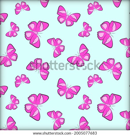 Seamless Butterfly Pattern (Callicore aegina). Butterfly doodle pattern wallpaper. Repeat pattern background.