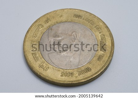 Indian ten rupee Homi Bhabha centennary coin 2008-2009 Royalty-Free Stock Photo #2005139642
