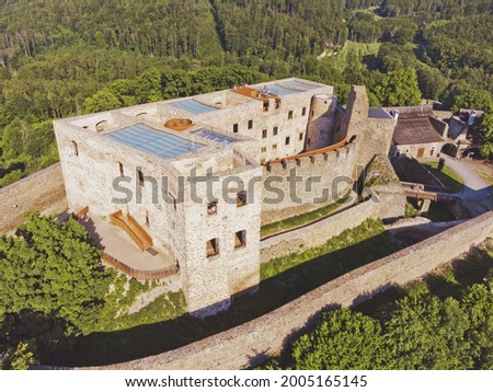 Aerial photo of old castle