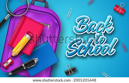 Back to school with school items and elements. background and poster for back to school