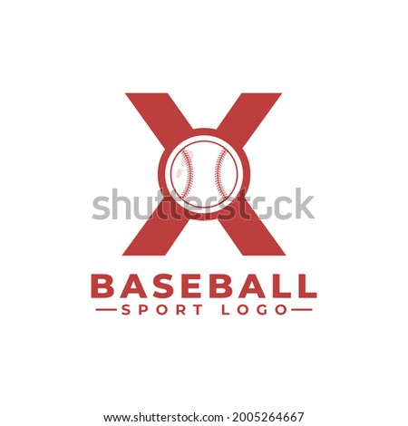 Letter X with Baseball Logo Design. Vector Design Template Elements for Sport Team or Corporate Identity.