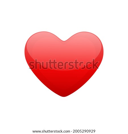 Heart icon. Red heart on a white background. Vector illutrasi
