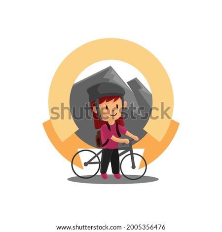 World Bicycle Day with Blank Ribbon Character Design Illustration 