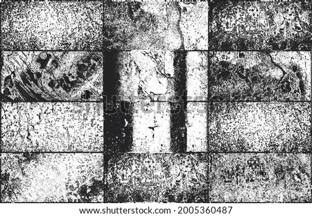Set of distressed overlay texture of rusted peeled metal. grunge background. abstract halftone vector illustration