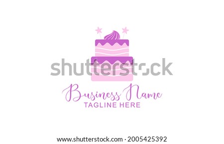 Birthday cake dessert, cake logo design