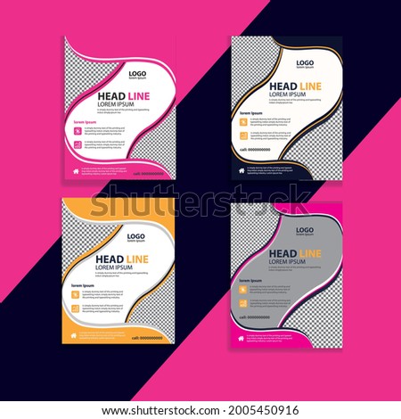 Template vector design for Brochure,  Magazine, Poster, Corporate Presentation, Portfolio, Flyer,  layout modern with colorful size A4, Front and back, Easy to use and edit.