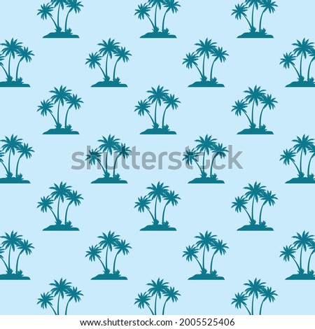 Flat palm trees seamless pattern