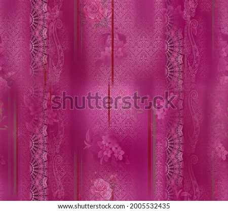 seamless Digital pattern with Magenta Color background