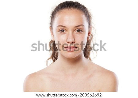 young smiling girl without makeup