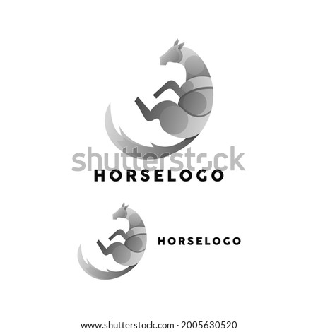 horse colorful logo design ilustration 