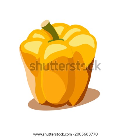yellow bell pepper on white background 