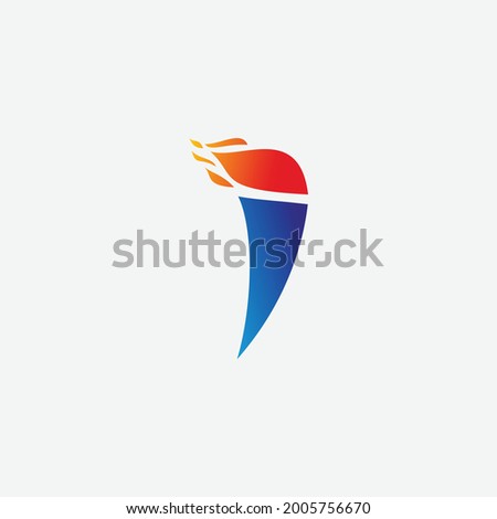 Torch fire flame logo vector illustration.