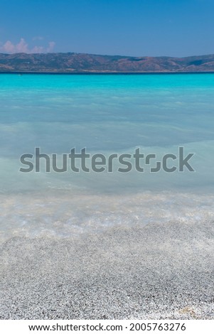Lake Salda with its turquoise and white sands, burdur, turkey,