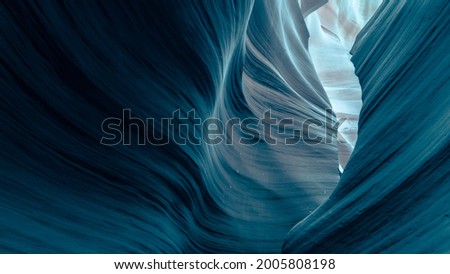 wave of antelope canyon like the depths of the ocean Royalty-Free Stock Photo #2005808198