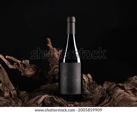 Bottle of wine pothography. Classy style, Mock up Royalty-Free Stock Photo #2005859909