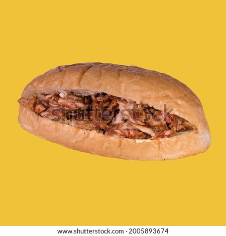 Doner on yellow background food